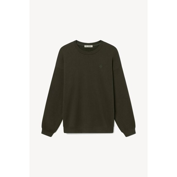 Eterne Oversized Crewneck Sweatshirt in Moss Small New Womens Pullover - Picture 12 of 14